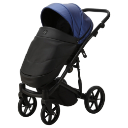 Коляска 2 в 1 Adamex Mobi Deluxe, SD-13 (синий перл.+черная эко-кожа)