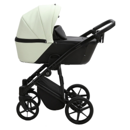 Коляска 2 в 1 Adamex Mobi Deluxe, SD-17 (кремовый+черная кожа)
