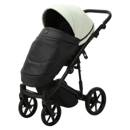 Коляска 2 в 1 Adamex Mobi Deluxe, SD-17 (кремовый+черная кожа)