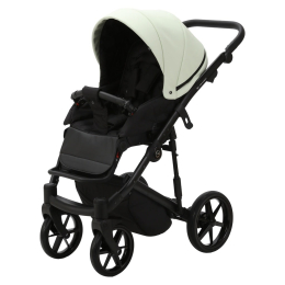 Коляска 2 в 1 Adamex Mobi Deluxe, SD-17 (кремовый+черная кожа)