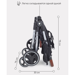 Прогулочная коляска для двойни Mowbaby Tandem, Black (Черный)