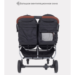 Прогулочная коляска для двойни Mowbaby Tandem, Black (Черный)