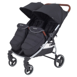 Прогулочная коляска для двойни Mowbaby Tandem, Black (Черный)