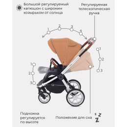 Коляска 3 в 1 Rant Flex 2022, RA070 Desert Beige (Бежевый)