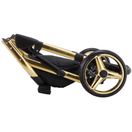 Коляска 2 в 1 Adamex Luciano Deluxe Gold Poler, Y85 черный+черная кожа