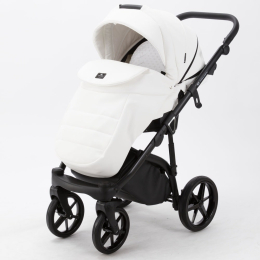 Коляска 3 в 1 Adamex Mateo 100% эко-кожа, SA-1 белая кожа 