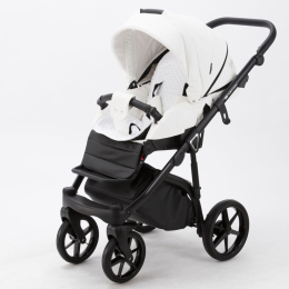 Коляска 3 в 1 Adamex Mateo 100% эко-кожа, SA-1 белая кожа 