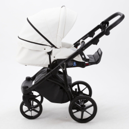 Коляска 3 в 1 Adamex Mateo 100% эко-кожа, SA-1 белая кожа 