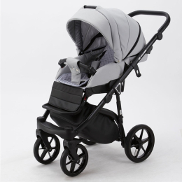 Коляска 3 в 1 Adamex Mateo 100% эко-кожа, SA-3 серая кожа