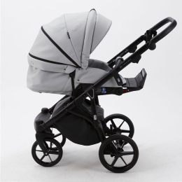 Коляска 3 в 1 Adamex Mateo 100% эко-кожа, SA-3 серая кожа
