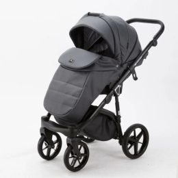 Коляска 3 в 1 Adamex Mateo 100% эко-кожа, SA-5 (темно-серый)