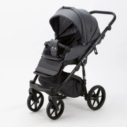 Коляска 3 в 1 Adamex Mateo 100% эко-кожа, SA-5 (темно-серый)
