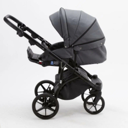 Коляска 3 в 1 Adamex Mateo 100% эко-кожа, SA-5 (темно-серый)
