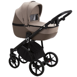 Коляска 2 в 1 Adamex Mateo Lux, ps-70 темно-бежевый/коричневая кожа