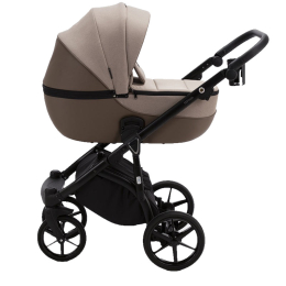 Коляска 2 в 1 Adamex Mateo Lux, ps-70 темно-бежевый/коричневая кожа