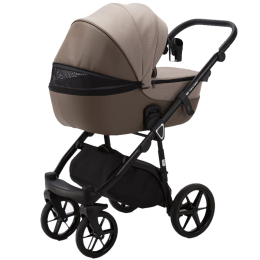 Коляска 2 в 1 Adamex Mateo Lux, ps-70 темно-бежевый/коричневая кожа