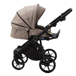 Коляска 2 в 1 Adamex Mateo Lux, ps-70 темно-бежевый/коричневая кожа