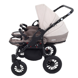 Коляска для двойни 2 в 1 Rant Siena Duo, 02 коричневый-бежевый