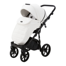Коляска 2 в 1 Adamex Bibione Deluxe SA-1, Белая эко-кожа