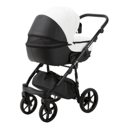 Коляска 3 в 1 Adamex Bibione Deluxe SD-1, Черно-белая эко-кожа