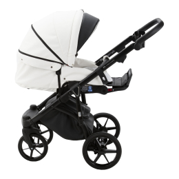 Коляска 3 в 1 Adamex Bibione Deluxe SD-1, Черно-белая эко-кожа