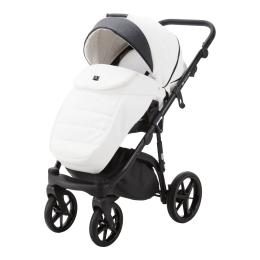 Коляска 3 в 1 Adamex Bibione Deluxe SD-1, Черно-белая эко-кожа