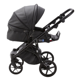 Коляска 2 в 1 Adamex Bibione Deluxe, SA-2, Черная эко-кожа