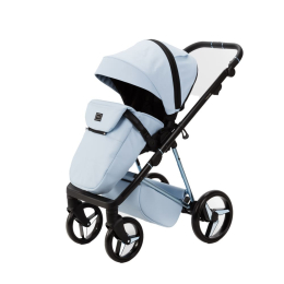 Коляска 3 в 1 Adamex Quantum SuperStar Q-STAR135 (Голубая экокожа, голубое шасси)