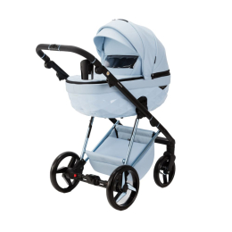 Коляска 3 в 1 Adamex Quantum SuperStar Q-STAR135 (Голубая экокожа, голубое шасси)