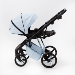 Коляска 3 в 1 Adamex Quantum SuperStar Q-STAR135 (Голубая экокожа, голубое шасси)