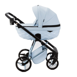 Коляска 3 в 1 Adamex Quantum SuperStar Q-STAR135 (Голубая экокожа, голубое шасси)
