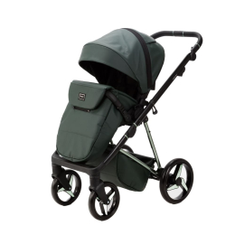 Коляска 3 в 1 Adamex Quantum SuperStar Q-STAR140 (Тёмно-зеленая экокожа, хром)