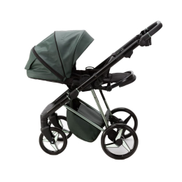 Коляска 3 в 1 Adamex Quantum SuperStar Q-STAR140 (Тёмно-зеленая экокожа, хром)