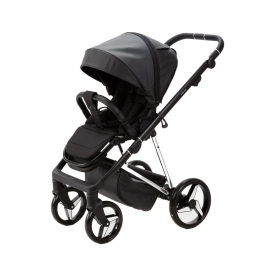 Коляска 2 в 1 Adamex Quantum Star Deluxe Q-STAR108 Черная эко-кожа, Хром