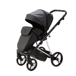 Коляска 3 в 1 Adamex Quantum Star Deluxe Q-STAR108 Черная эко-кожа, Хром