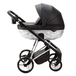 Коляска 3 в 1 Adamex Quantum Star Deluxe Q-STAR108 Черная эко-кожа, Хром