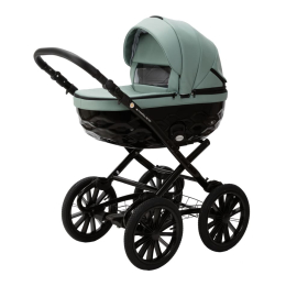 Коляска 2 в 1 Adamex Chantal Retro Deluxe C-SA20 (Серо-зеленая эко-кожа)