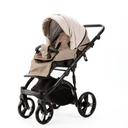 Коляска 2 в 1 Adamex LANTI Deluxe SD-44 (св.бежевая кожа, темно-бежевая кожа)