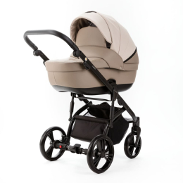 Коляска 3 в 1 Adamex Lanti Deluxe SD-44 (св.бежевая кожа, темно-бежевая кожа)