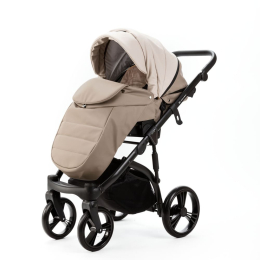Коляска 3 в 1 Adamex Lanti Deluxe SD-44 (св.бежевая кожа, темно-бежевая кожа)