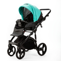 Коляска 2 в 1 Adamex LANTI Deluxe SD-105 (бирюзовая кожа, темно-бежевая кожа)