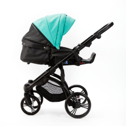 Коляска 2 в 1 Adamex LANTI Deluxe SD-105 (бирюзовая кожа, темно-бежевая кожа)