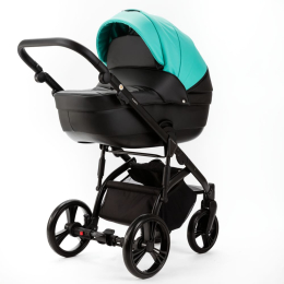 Коляска 3 в 1 Adamex Lanti Deluxe SD-105 (бирюзовая кожа, темно-бежевая кожа)