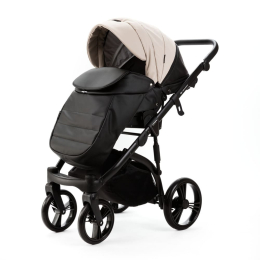 Коляска 2 в 1 Adamex LANTI Deluxe SD-110 (св.бежевая кожа, черная кожа)