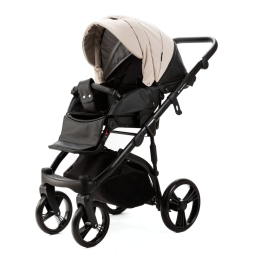 Коляска 2 в 1 Adamex LANTI Deluxe SD-110 (св.бежевая кожа, черная кожа)