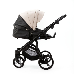 Коляска 2 в 1 Adamex LANTI Deluxe SD-110 (св.бежевая кожа, черная кожа)