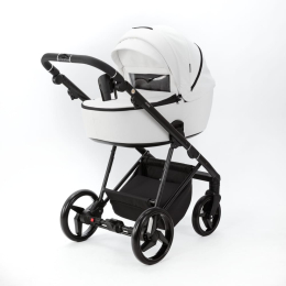 Коляска 3 в 1 Adamex Blanc, Deluxe SA1 белая кожа