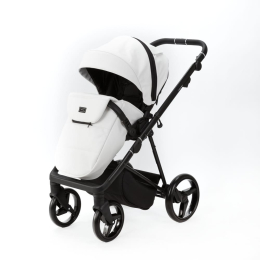 Коляска 3 в 1 Adamex Blanc, Deluxe SA1 белая кожа