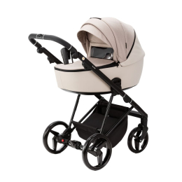 Коляска 3 в 1 Adamex Blanc LUX PS-18 (св.бежевая ткань+св.бежевая кожа)