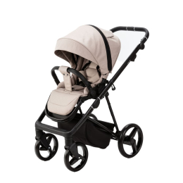 Коляска 3 в 1 Adamex Blanc LUX PS-18 (св.бежевая ткань+св.бежевая кожа)